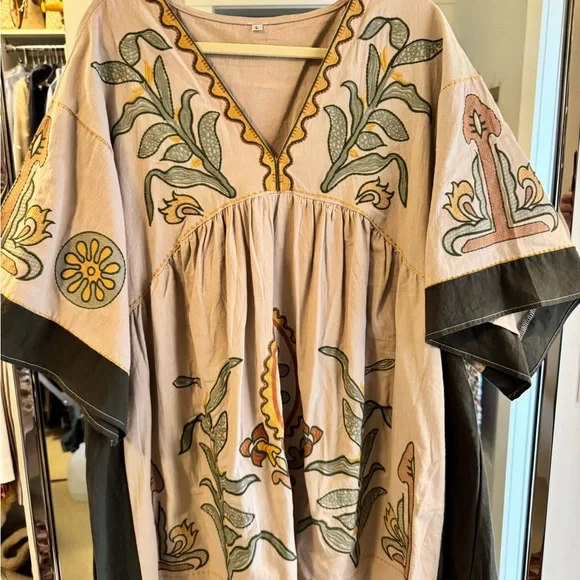 Floral Embroidered Mini Dress - Picture 1 of 4